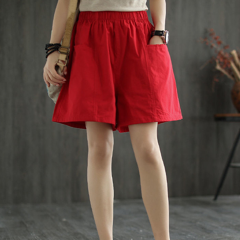 Női táskás rövidnadrágok puha zsebek szabadidő masszív, egyszerű, kényelmes M-4XL tanulók kényelem, divatos nyári mindennapi barát