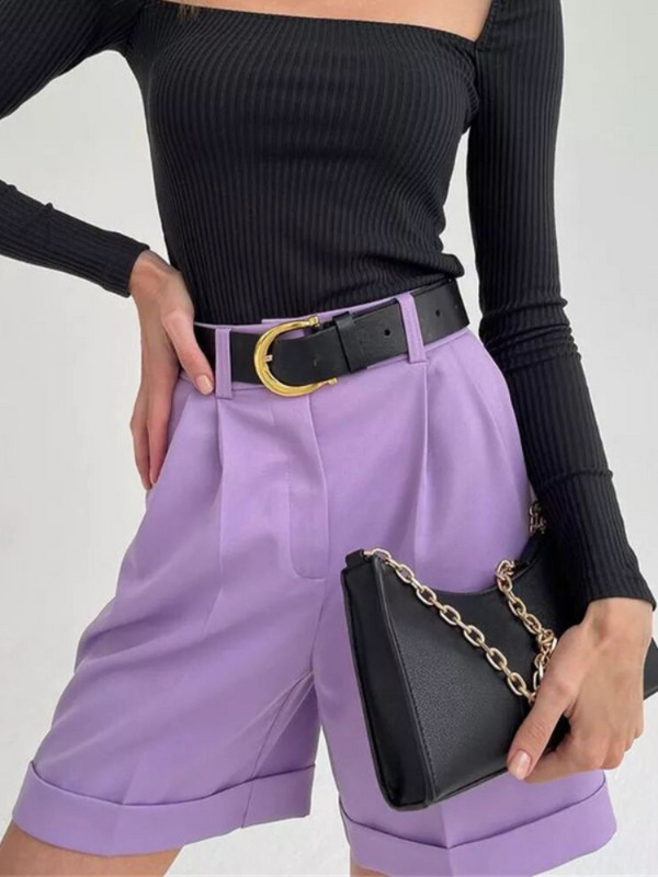 Moteriški vasariniai šortai Medvilniniai aukštu juosmeniu Laisvalaikio moteriški šortai Užtrauktukas Tvirtas gatvės drabužiai Sportiniai madingi šortai