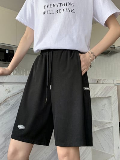 2022 m. karšta vasara, laisvalaikio ledo šilkiniai dviratininkų šortai, didesnio dydžio moteriški šortai aukštu juosmeniu, laisvi šortai trumpi sportiniai kelnės Gatvės drabužiai, moteriški šortai