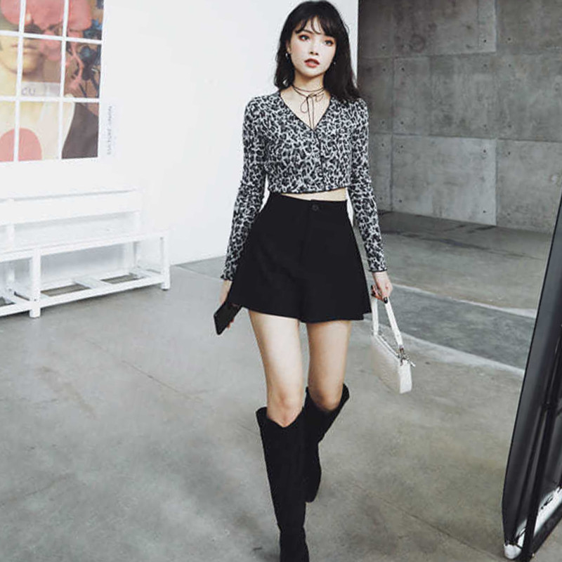 Rövidnadrágok Női, széles szárú, bő, új divatos koreai stílusú Colleges Masszív, magas derekú, minden meccshez megfelelő egyszerű nyári nadrág mindennapos utcai viselet