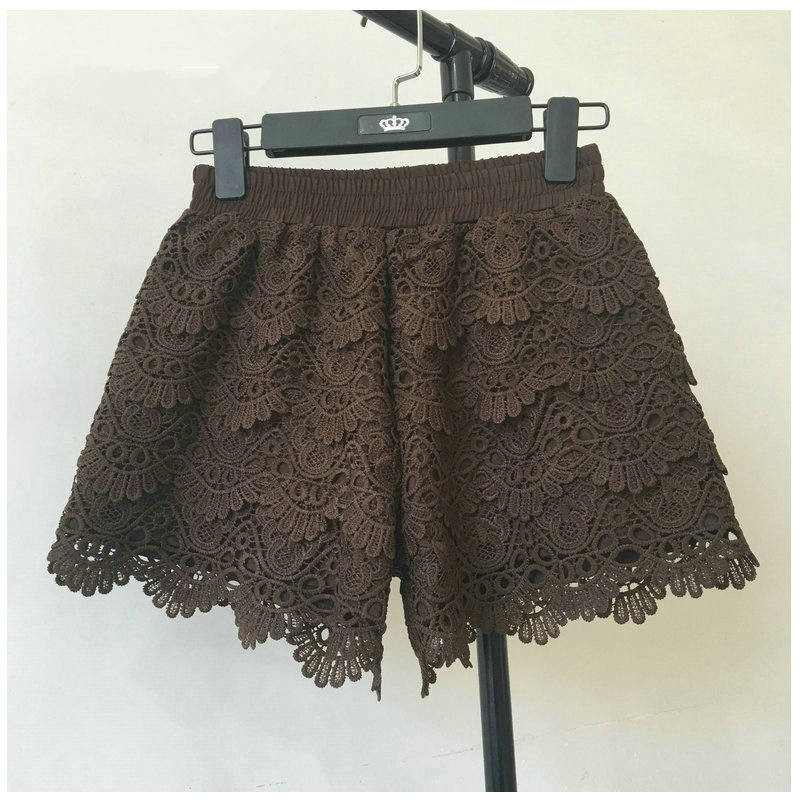 8 szín üreges csipke rövidnadrág Női melegnadrág nyári fekete rövidnadrág nőies női rövid strand rugalmas magas derekú szexi rövidnadrág Re2425