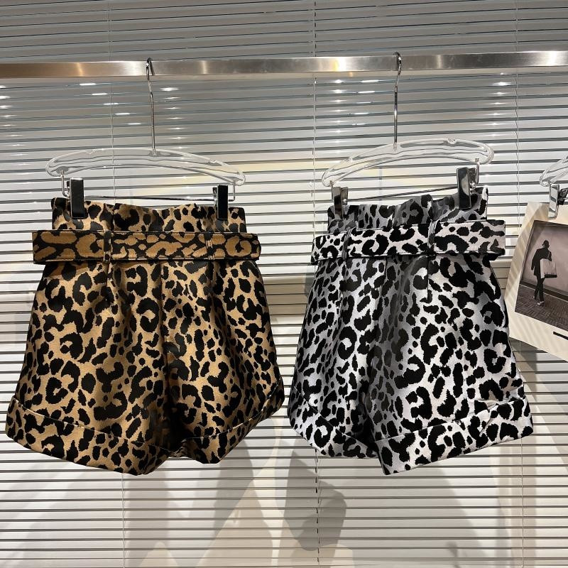 PREPOMP 2022, iarna, nou sosire, centură metalică cu talie înaltă, pantaloni scurți leopard, îmbrăcăminte de stradă, moda pentru femei, mareea GD031