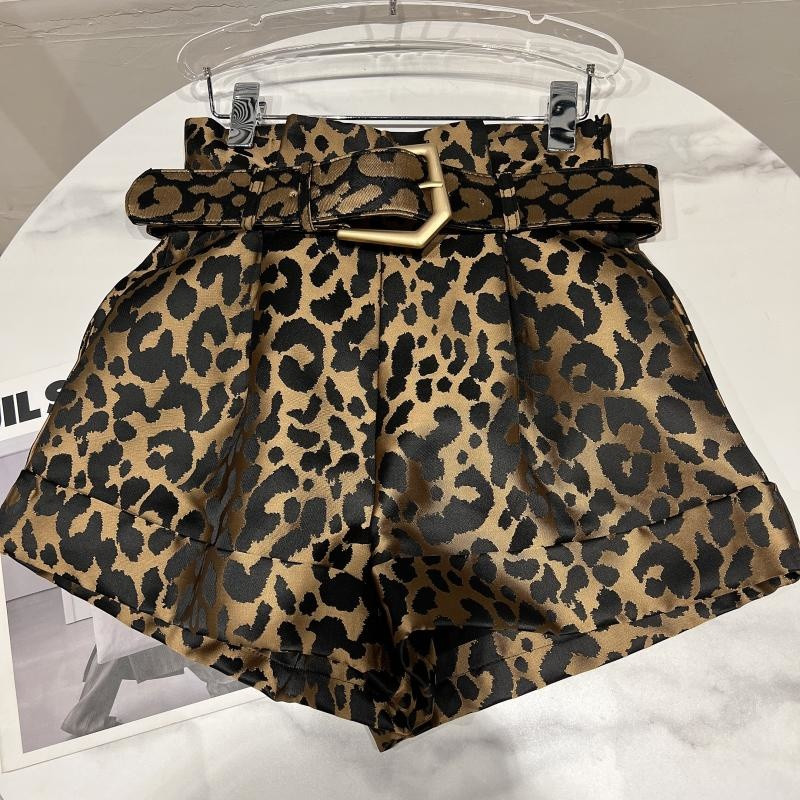 PREPOMP 2022, iarna, nou sosire, centură metalică cu talie înaltă, pantaloni scurți leopard, îmbrăcăminte de stradă, moda pentru femei, mareea GD031