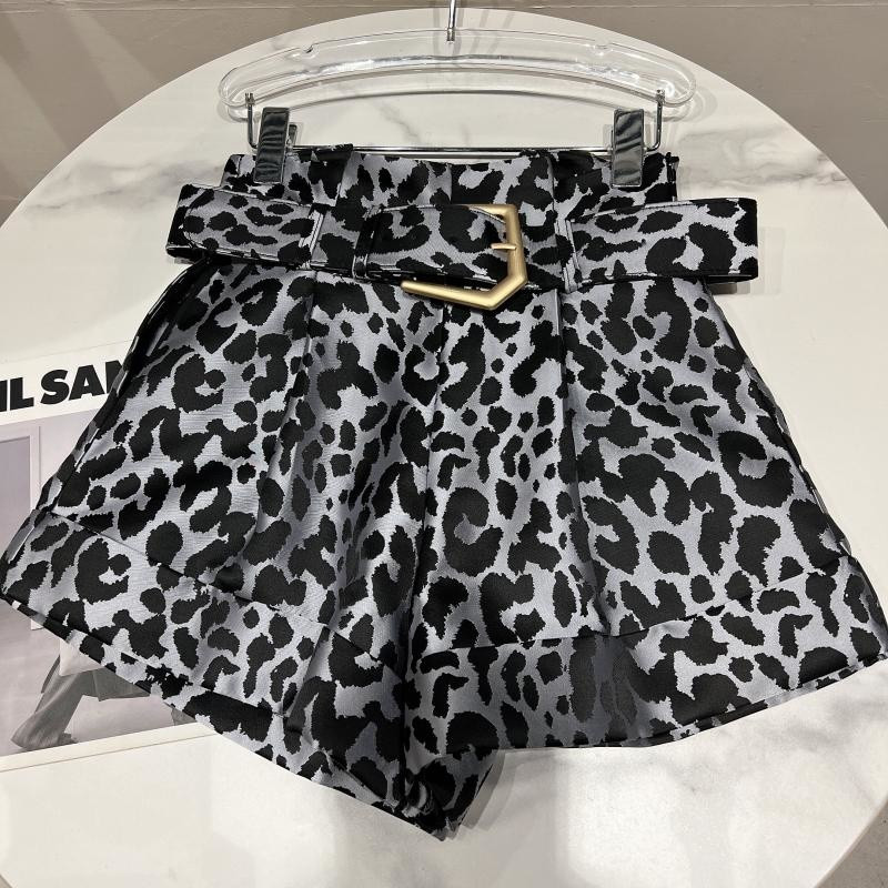 PREPOMP 2022, iarna, nou sosire, centură metalică cu talie înaltă, pantaloni scurți leopard, îmbrăcăminte de stradă, moda pentru femei, mareea GD031