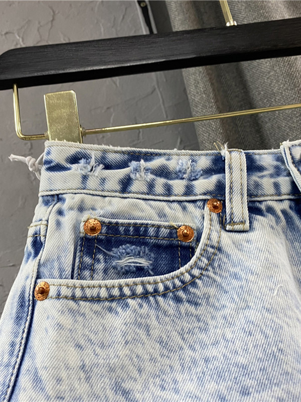 Blugi pentru femei cu talie înaltă, cu un singur sân, Pantaloni scurti fierbinți, cu franjuri, cu picioare late, sexy, pantaloni scurți din denim pentru femei, îmbrăcăminte coreeană de vară