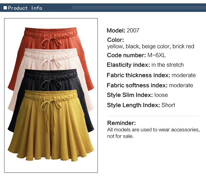 Nyári 6XL női rövidnadrágok szoknyák pamut széles szárú rövidnadrágok női alkalmi laza női rövidnadrágok