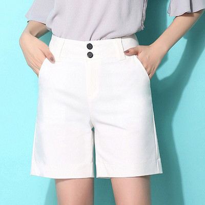 Pantaloni scurți de vară pentru femei Pantaloni scurți de mijloc ocazional pentru damă, la modă, cu talie înaltă, cu picior lat, pantaloni scurți largi, de dimensiuni mari, haine pentru femei de calitate superioară