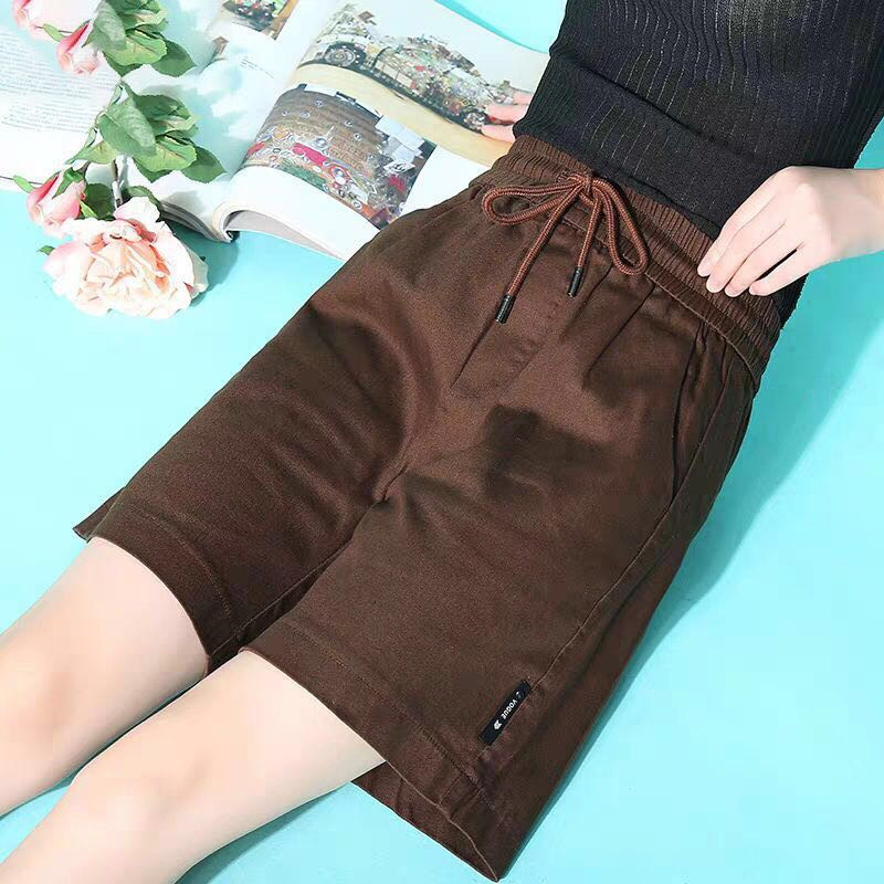 Pantaloni scurți de vară pentru femei Pantaloni scurți de mijloc ocazional pentru damă, la modă, cu talie înaltă, cu picior lat, pantaloni scurți largi, de dimensiuni mari, haine pentru femei de calitate superioară