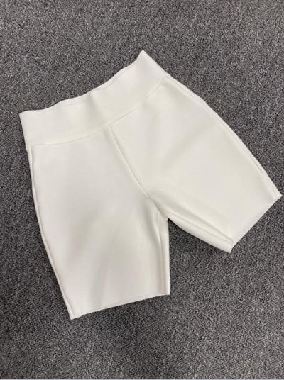 9 színű Bandage Shorts Lila Rózsaszín Bandage Rövidnadrág Magas derekú Kiváló minőségű Rayon Bandage Alkalmi sport rövidnadrág