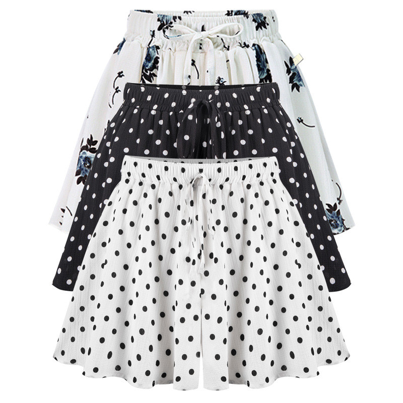 Női széles szárú rövidnadrág Női nyári magas derekú, laza alkalmi sifon rövidnadrág Női ruházat 2222