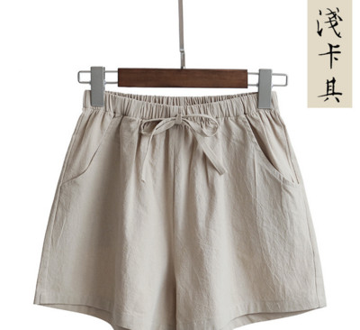 Pantaloni scurți din bumbac și in 2022 Pantaloni scurti de bază Pantaloni scurti de bază Trafic Fashion Talie înaltă Parte de jos pentru Adolescente Fete Vară Plus Size