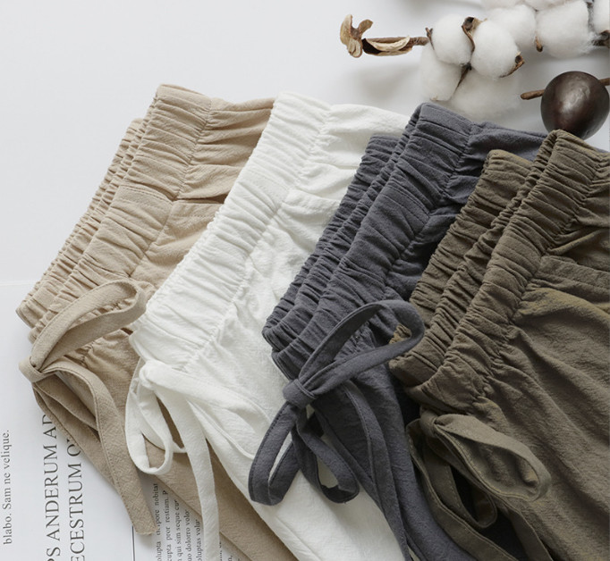 Pantaloni scurți din bumbac și in 2022 Pantaloni scurti de bază Pantaloni scurti de bază Trafic Fashion Talie înaltă Parte de jos pentru Adolescente Fete Vară Plus Size