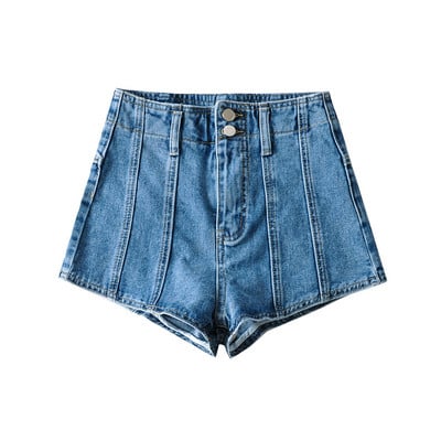 Kõrge vöökohaga lühikesed püksid vabaaja vintage teksapüksid naiste roosad teksapüksid naiste suvised punk-patchwork lühikesed teksad mustad sinised