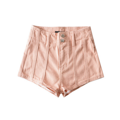 Kõrge vöökohaga lühikesed püksid vabaaja vintage teksapüksid naiste roosad teksapüksid naiste suvised punk-patchwork lühikesed teksad mustad sinised