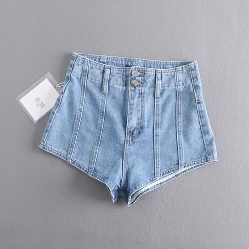 Kõrge vöökohaga lühikesed püksid vabaaja vintage teksapüksid naiste roosad teksapüksid naiste suvised punk-patchwork lühikesed teksad mustad sinised