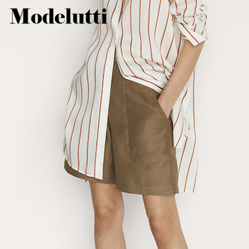 Modelutti 2022 Νέα Μόδα Άνοιξης Καλοκαίρι Vintage λινό κοντό παντελόνι Γυναικείο μασίφ σορτς παντός τύπου Απλό, καθημερινό πάτο Γυναικείο