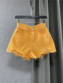 Ženske traper kratke hlače visokog struka, ležerne, jednobojne letjeće kratke hlače s patentnim zatvaračem, široke seksi zelene vruće hlačice u obliku slova A, novo ljeto 2022.