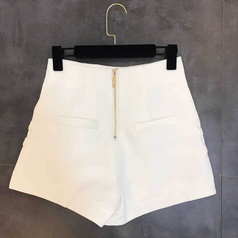 DEAT 2022 juoda rudens vasara aukštu juosmeniu su dviguba krūtine sagos Madingi temperamento šortai Nugara Moteriški užtrauktukai MH375