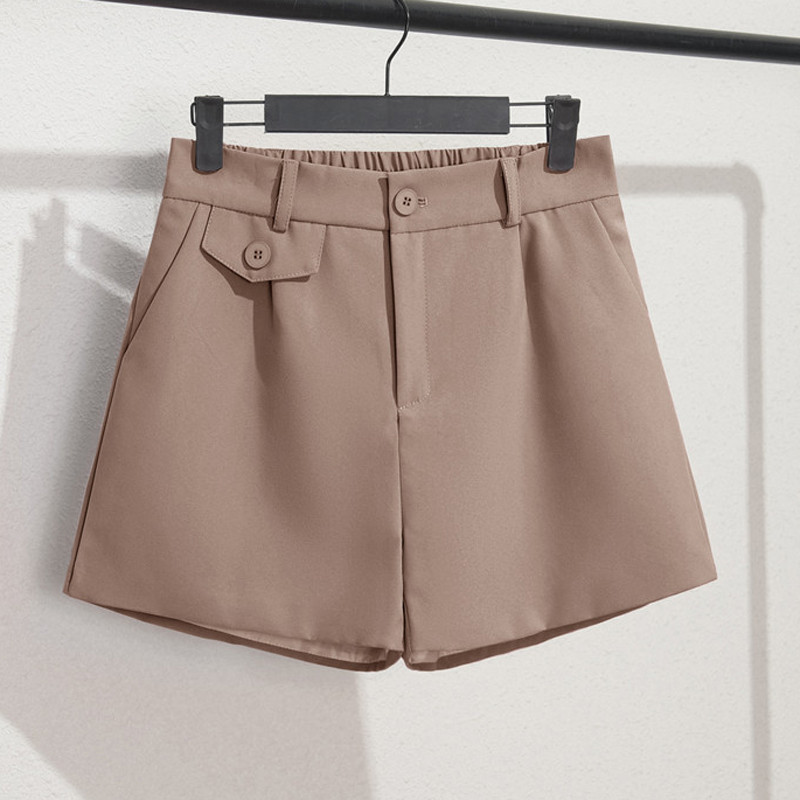 Sungtini suvised kõrge vöökohaga vabaaja lühikesed püksid naistele Mood elastne vöökoht Basic lahtised lühikesed püksid Korea soliidne uus suvi 7 värvi