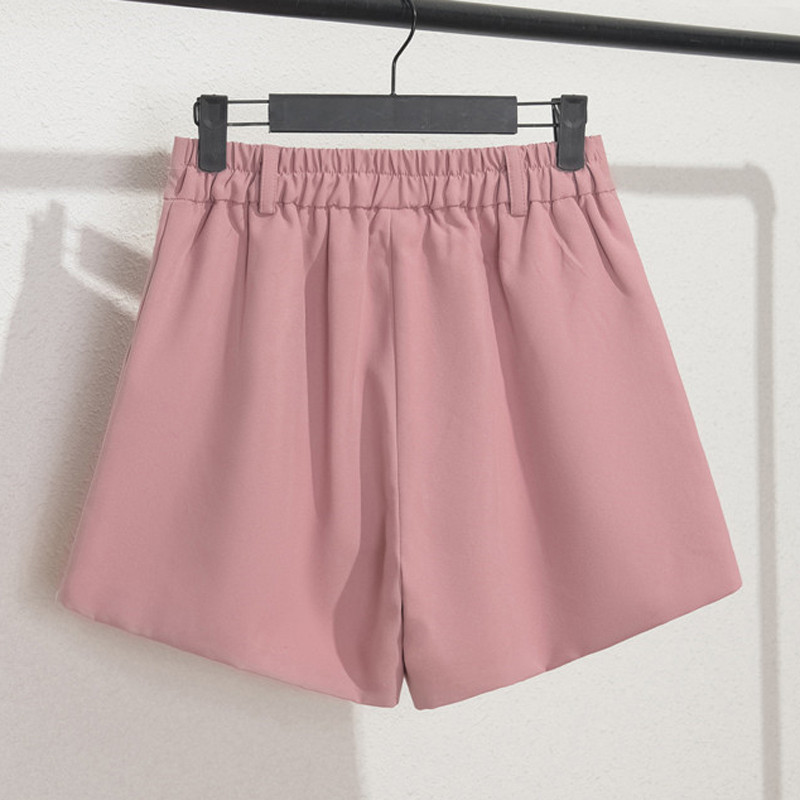 Sungtini suvised kõrge vöökohaga vabaaja lühikesed püksid naistele Mood elastne vöökoht Basic lahtised lühikesed püksid Korea soliidne uus suvi 7 värvi