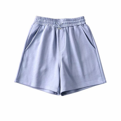 2021-es nyári alkalmi laza, tömör elasztikus, magas derekú izzadságos rövidnadrágok Női, fekete kék rövidnadrág zsebekkel Utcai ruházat