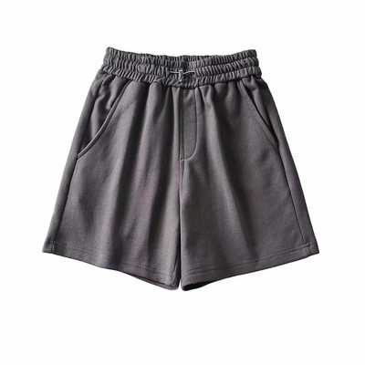 2021-es nyári alkalmi laza, tömör elasztikus, magas derekú izzadságos rövidnadrágok Női, fekete kék rövidnadrág zsebekkel Utcai ruházat