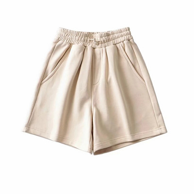 2021-es nyári alkalmi laza, tömör elasztikus, magas derekú izzadságos rövidnadrágok Női, fekete kék rövidnadrág zsebekkel Utcai ruházat