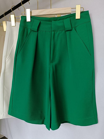 Καλοκαιρινό γυναικείο σορτς χαλαρό casual πράσινο μωβ σορτς βερμούδα για γυναίκες μόδας ψηλή μέση μέχρι το γόνατο Φαρδύ κοντό πόδι