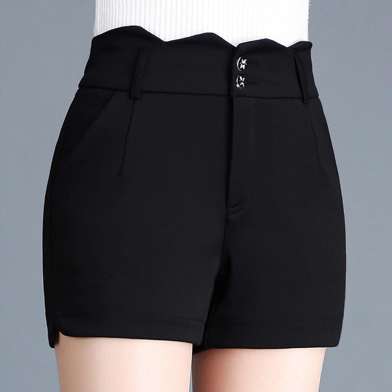 Kvaliteetsed vabaaja elastsed lühikesed püksid naiste pluss suured sirged kuumad lühikesed püksid punased mustad moodsad kõrge vöökohaga naiste suvepüksid