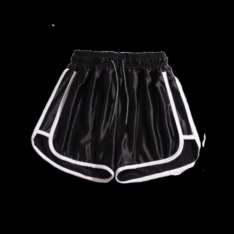 Satiinist kõrge vöökohaga lühikesed püksid naiste vabaaja lapiga kehale sobiv treening Suvised lühikesed püksid naistele elastsed kitsad lühikesed 3XL