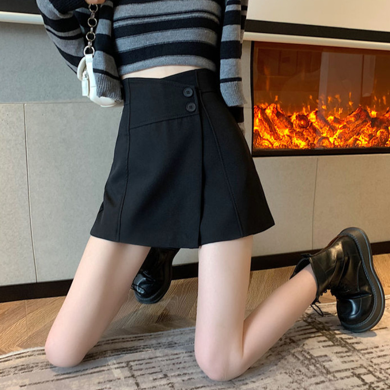 Moteriški šortai, nereguliarūs, jaukūs rudeniniai, tinkantys koledžui moterims, paprasti madingi gryno dizaino korėjietiško stiliaus laisvalaikis, pagrindinis moteriškas, naujausias