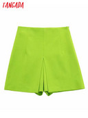 Tangada 2022 Nauji moteriški elegantiški žali šortai, šoninės kišenės su užtrauktuku OL šortai Pantalones 3H145