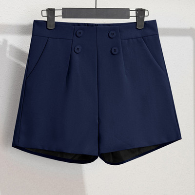 Sungtin gombos alap rövidnadrág női 7 színű magas derekú divat tömör széles lábú rövid nadrág Koreai nyári rövidnadrág Női ruhák 2022