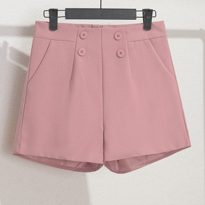 Sungtin gombos alap rövidnadrág női 7 színű magas derekú divat tömör széles lábú rövid nadrág Koreai nyári rövidnadrág Női ruhák 2022