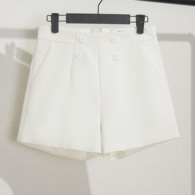 Sungtin gombos alap rövidnadrág női 7 színű magas derekú divat tömör széles lábú rövid nadrág Koreai nyári rövidnadrág Női ruhák 2022