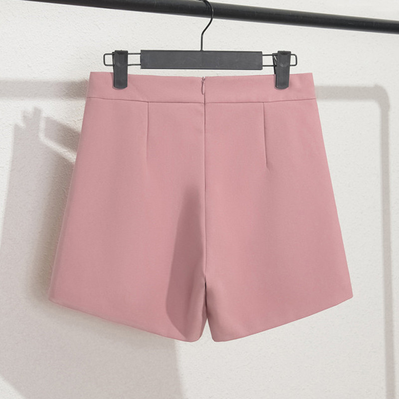 Sungtin gombos alap rövidnadrág női 7 színű magas derekú divat tömör széles lábú rövid nadrág Koreai nyári rövidnadrág Női ruhák 2022