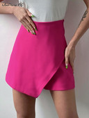 Mnealways18 Street Šortai Moteriški Vasaros Žalioji 2022 m. Asimetriški sijonai aukštu juosmeniu Seksualūs sijonai Moteriški rožiniai šortai