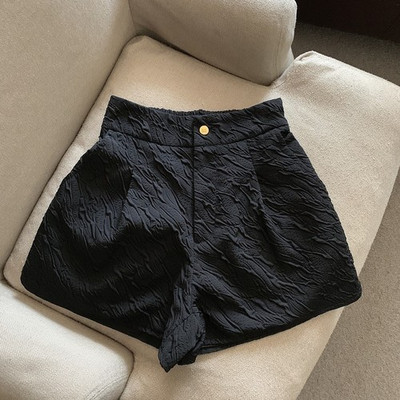 KUSAHIKI 2022 m. vasaros moteriški šortai aukštu juosmeniu korėjietiški žakardo madingi apatiniai priežastiniai platūs trumpi moteriški šortai