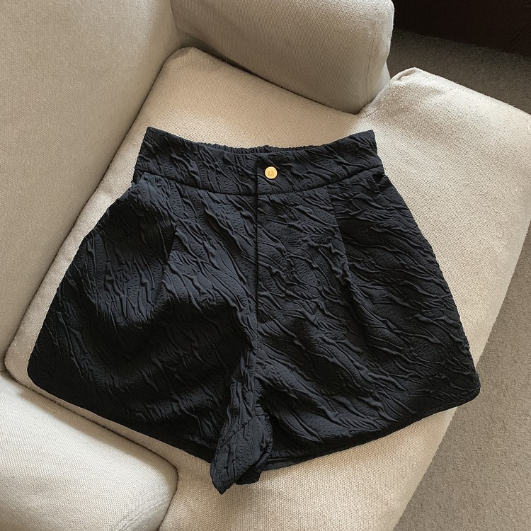 KUSAHIKI 2022 m. vasaros moteriški šortai aukštu juosmeniu korėjietiški žakardo madingi apatiniai priežastiniai platūs trumpi moteriški šortai