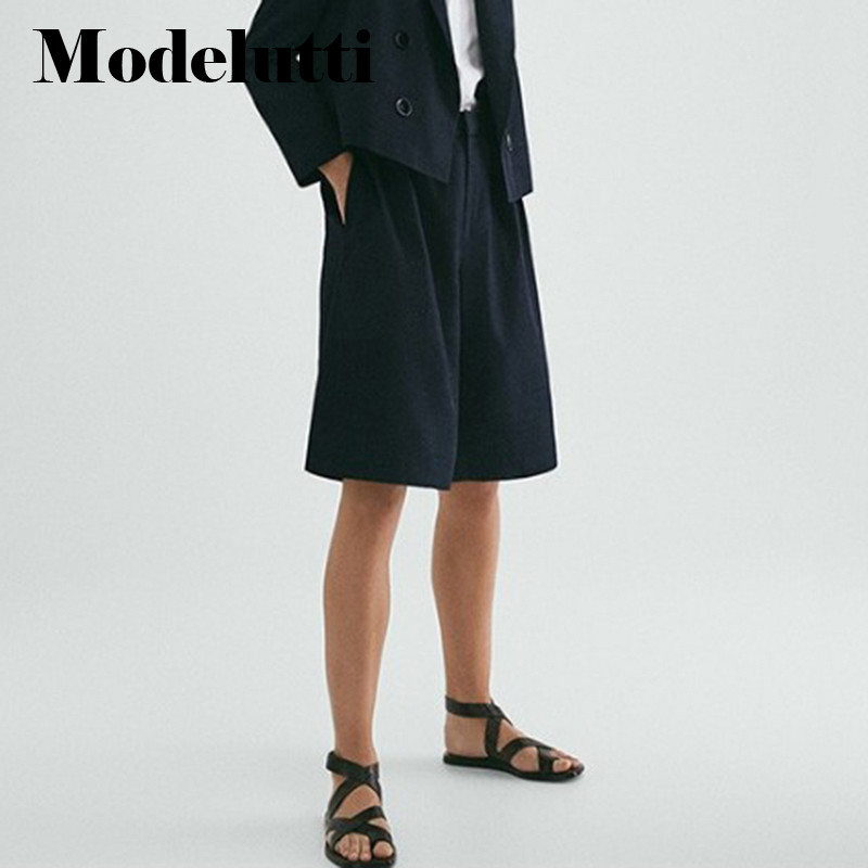 Modelutti 2022 Nauja pavasario vasaros mada, laisvalaikio tiesaus kostiumo kelnės laisvos moteriškos vienspalvės paprastos, moteriškos apatinės dalies