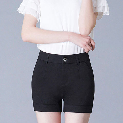 Női nyári rövidnadrág plusz nagy méretű, magas derekú rövidnadrág Női Slim Fit alkalmi női rövidnadrág Kényelmes egyenes rövidnadrág nőies