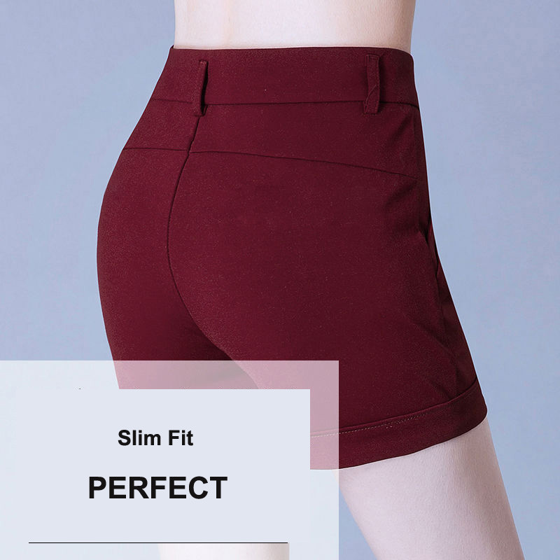 Női nyári rövidnadrág plusz nagy méretű, magas derekú rövidnadrág Női Slim Fit alkalmi női rövidnadrág Kényelmes egyenes rövidnadrág nőies