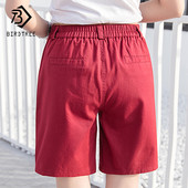 Plus Size 3XL Pantaloni scurți de femeie, culoare bomboană, buzunar, drept pentru femei, îmbrăcăminte pentru femei, casual, kaki, pentru femei B74905J