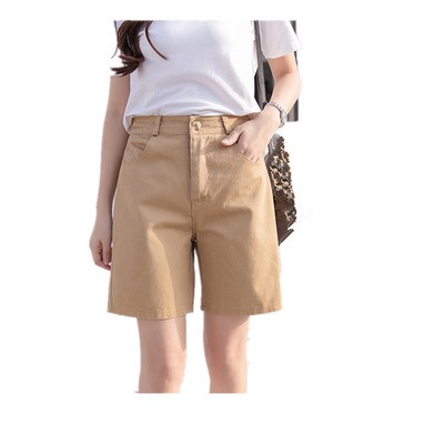 Plus Size 3XL Pantaloni scurți de femeie, culoare bomboană, buzunar, drept pentru femei, îmbrăcăminte pentru femei, casual, kaki, pentru femei B74905J