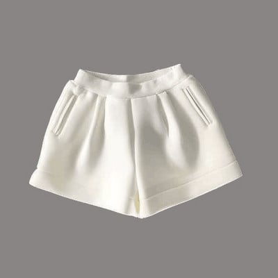 SuperAen 2021 Kosminiai medvilniniai šortai, moteriški balti vasaros ir rudens drabužiai, laisvalaikio laisvi, dideli juodi šortai plačiomis kojomis