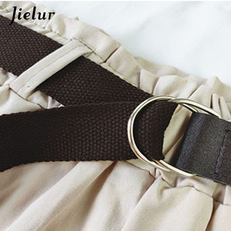 Dámske letné módne šortky Jielur 4 s vysokým pásom, jednofarebné, čierne, biele, marhuľové, s elastickým pásom