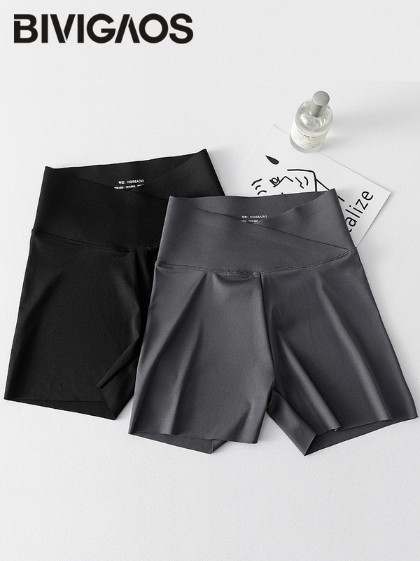 BIVIGAOS Pantaloni scurți de rechin cu talie înaltă, de vară, pentru femei, pantaloni scurți pentru alergare, ciclism, sexy, cu talie în V, pentru fitness