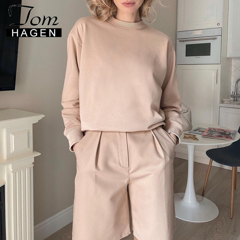 Suvised pikad lühikesed püksid naistele kõrge vöökohaga vabaaja roosad vabad khaki põlvepikkused naiste laia säärega lühikesed püksid taskutega