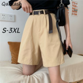 Rövidnadrágok Női Solid Minimalista Női Elegáns nyári koreai diák High Street laza, széles nadrág Népszerű BF stílus Ulzzang