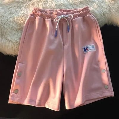 Krūtelių dizaino sportiniai šortai laisvalaikio universalūs išoriniai drabužiai elastiniu juosmeniu penkių taškų kelnės madingi šortai moteriški šortai aukštu juosmeniu